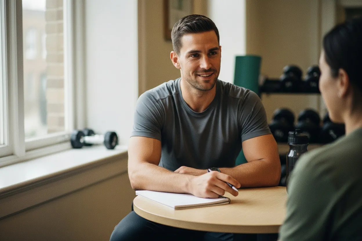 Elias in gesprek tijdens de gratis intake